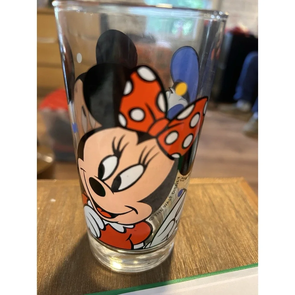 VTG Mickey Minnie Donald Duck Walt Disney Anchor‎ Hocking Tall Drinking Glass
